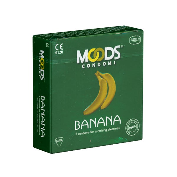 «Banana» 3 Stück, 53 mm, Bananen-Aroma, rosa, zylindrisch (3 Kondome) 3 St
