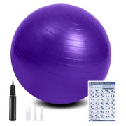 Gymnastikball AntiBurst Fußpumpe Pilates 65cm 55cm Violett 1 St