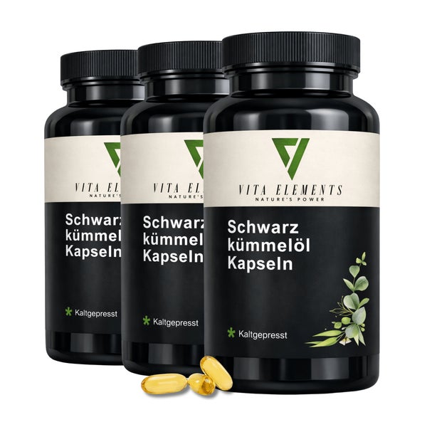Vita Elements Schwarzkümmelöl Kapseln 3 x 400 St