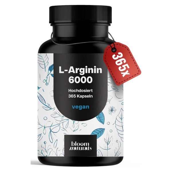 L-Arginin 6000 mg - 365 Kapseln - Bloom Naturals 365 St