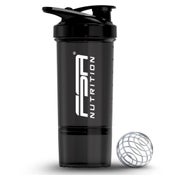 Protein Shaker Pulverfach mit Kugel - Schwarz 1 St