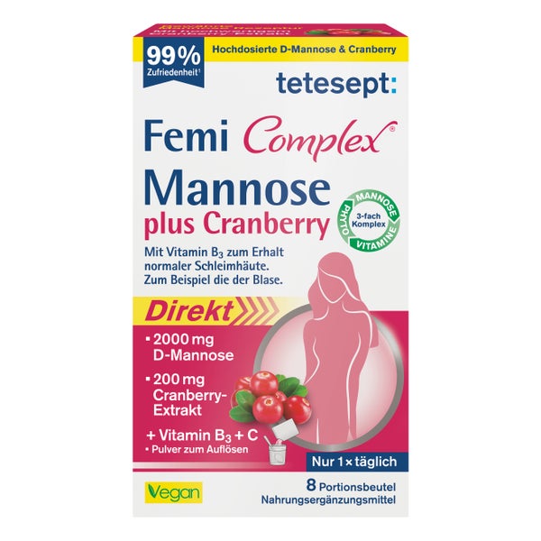 tetesept Femi Complex Mannose + Cranberry | für Blase & Schleimhäute 23,2 g