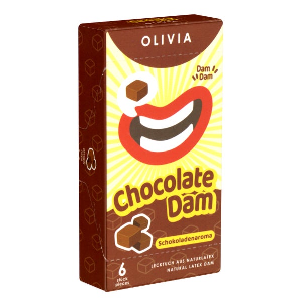 «Chocolate» Lecktücher – 6 Stück, Schokoladen-Aroma, Latex (6 Tücher) 6 St