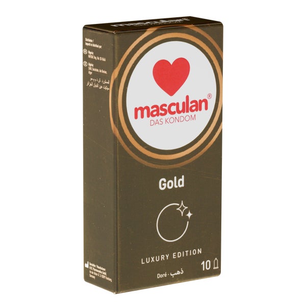 «Gold»; goldfarben, Vanilleduft, 53 mm, befeuchtet (10 Kondome) 10 St