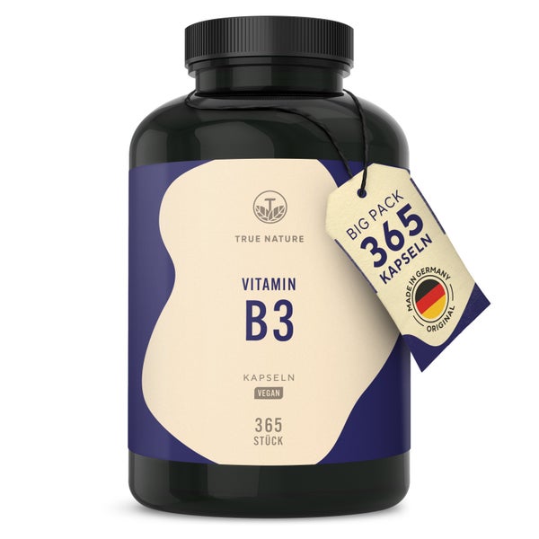 Vitamin B3 Kapseln - Flushfree, 1 Jahr Vorrat - Made in DE 365 St