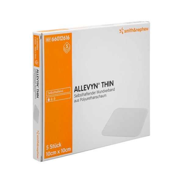 Allevyn Thin 10x10 cm dünne Wundauflage 5 St