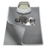 Katzenklo Matte EVA Katzenstreu Waben Doppelschicht Grau 76x 1 St