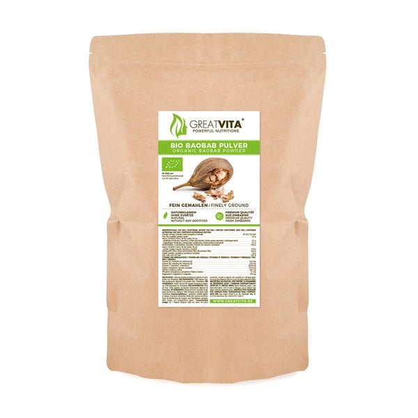 GreatVita Bio Baobab Pulver 1000 g