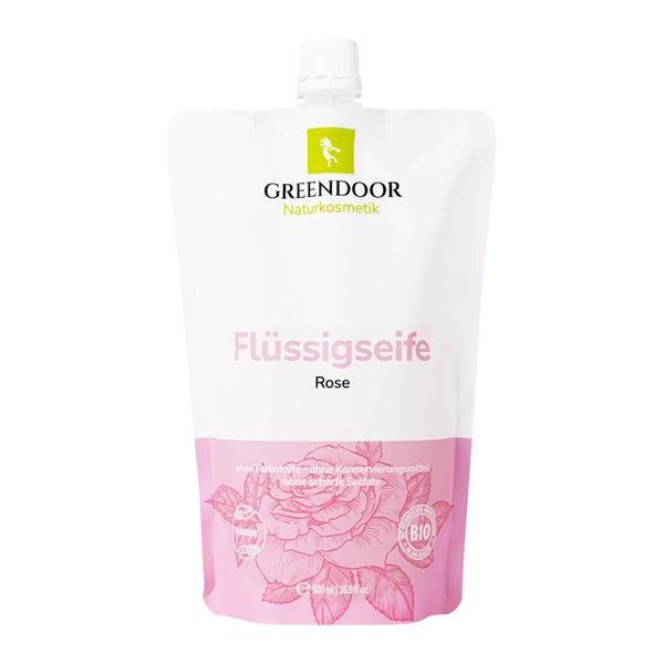 GREENDOOR Flüssigseife Nachfüllpackung Rose 500 ml