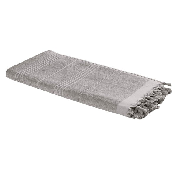 Hamamtuch FROTTIER 2in1 anthrazit, funktionaler Stoffmix, 100% Baumwolle, 90 x 190 cm