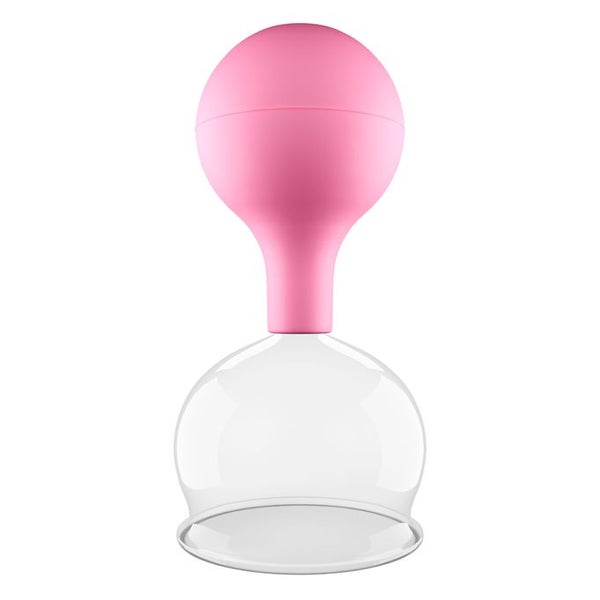 Pulox Schröpfglas aus Echtglas mit Saugball - 62mm in Pink 1 St