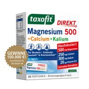 Produktabbildung: Taxofit Magnesium 500+calcium+kalium Direkt Gran. 20 St
