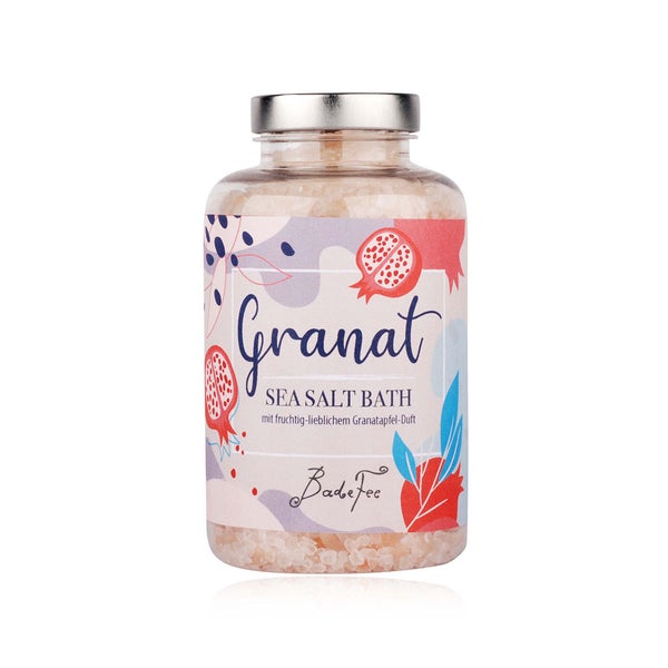 Badefee Badesalz Granat – Meersalzkristalle mit fruchtigem Granatapfelduft 500 g