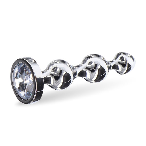 Lovelyness - Analplug aus Metall mit Zierstein - 3 Kugeln