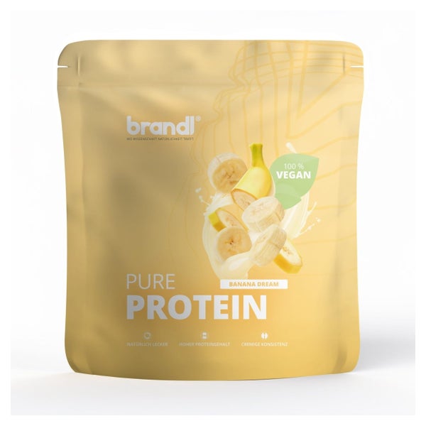 brandl® Premium Proteinpulver VEGAN Banane | veganes Eiweißpulver mit zugesetzten Aminosäuren 1000 g