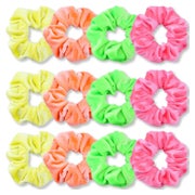 Neon Haargummis für Mädchen 80er Jahre Samt Scrunchy Haarsch 1 St