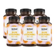 Vitamin D3 K2 Omega 3 + Calcium Magnesium und Zink - 180 Kapseln 5000 IE - Vitamin d hochdosiert 6x180 St