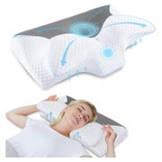 Kissen Nackenstützkissen Memory Foam 60 x 35 x 8 12cm Grau 1 St