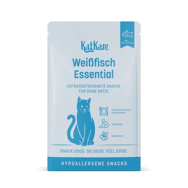 KatKare - Weißfisch Essential - Hypoallergene Snacks aus gefriergetrocknetem Weißfisch 30 g