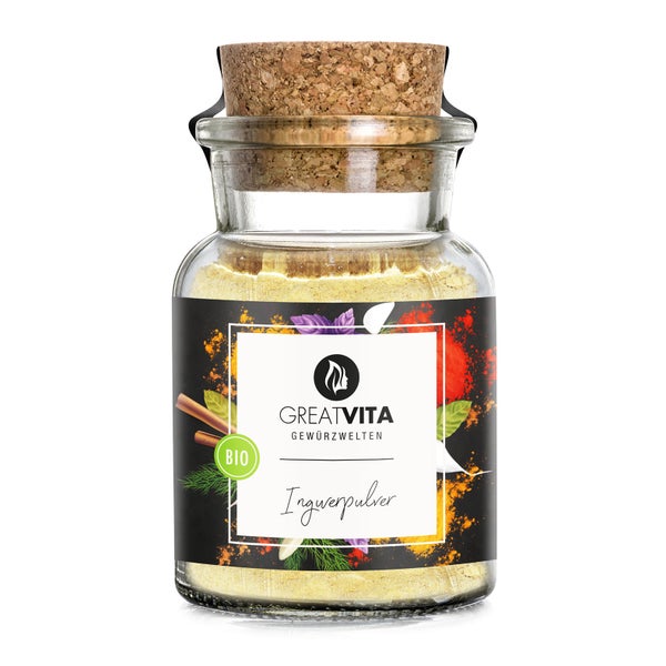 GreatVita Bio Ingwerpulver Gewürz im Glas 50 g