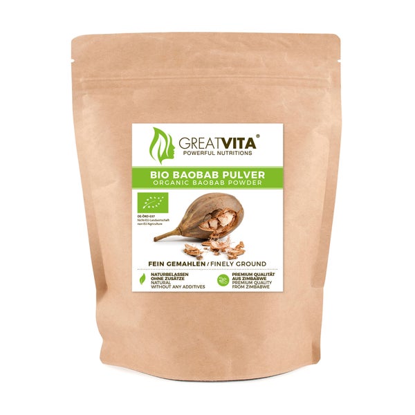 GreatVita Bio Baobab Pulver 500 g