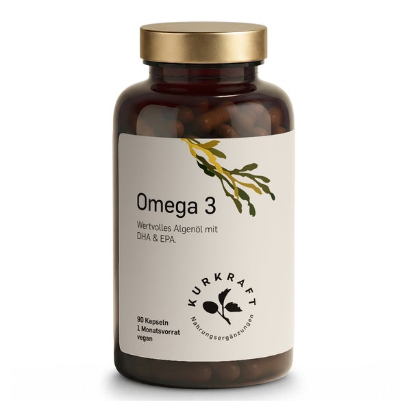 Kurkraft Omega 3 Algenöl Kapseln vegan mit DHA und EPA 90 St