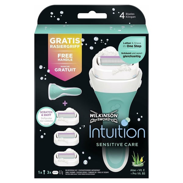 Women´s shaver Intuition Sensitiv e handle + 3 different heads