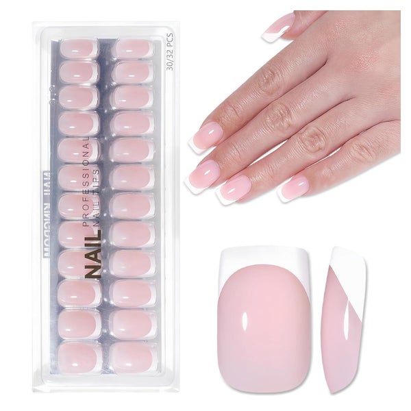 Künstliche Nägel Press On French Hellrosa Pale Pink 1 ml (1e 1 St