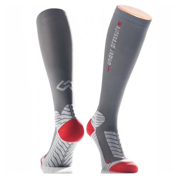 UNDER PRESSURE Runattack | Sport Kompressionssocken (1 Paar) 39-42 (Wade: 30-41cm) / Grau 2 St