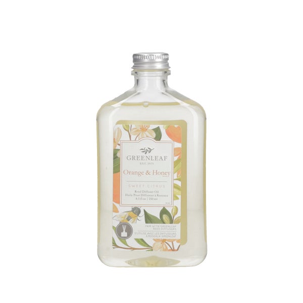 Greenleaf Orange & Honey - Reed Diffuser Oil Nachfüller mit Peddigrohr Stäbchen 250 ml