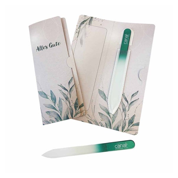 Glasnagelfeile grün "Alles Gute" - Geschenkset 1 St