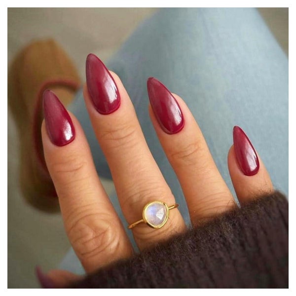 Künstliche Fingernägel Chrome Glitzer Rot Mandel Acryl 24 Gl 1 St