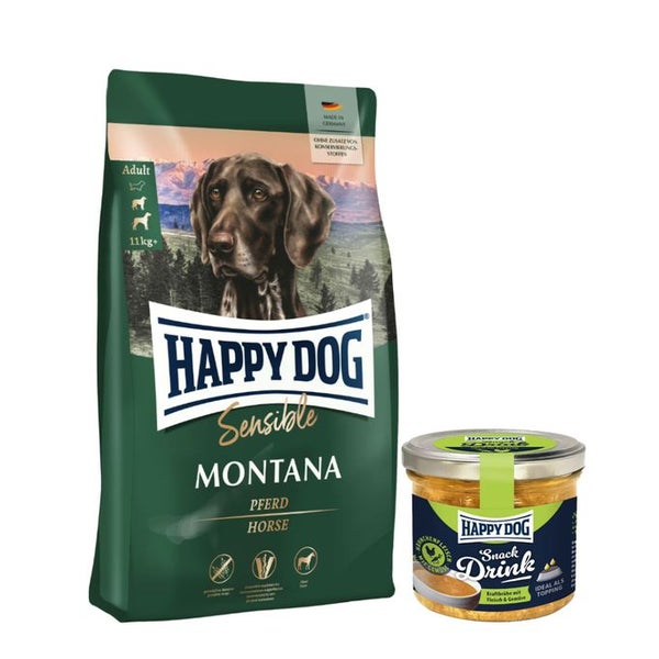 Happy Dog Sensible Montana + Snack Drink Hähnchen und Gemüse 10 kg