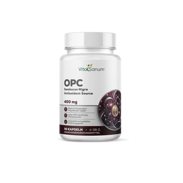 VitaSanum® – OPC Traubenkernextrakt (Vitis vinifera L.) – 400 mg – 90 vegane Kapseln 90 St