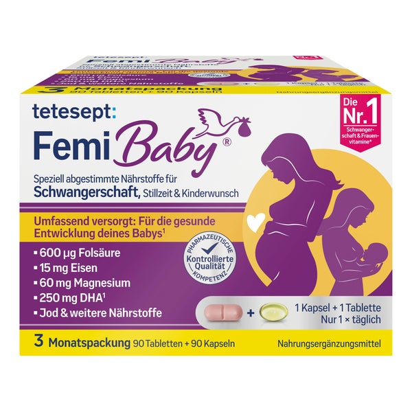 tetesept Femi Baby | Für Mutter & Baby | 3 Monatspack 2X90 St