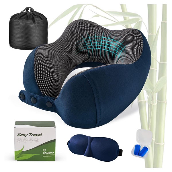 Nackenkissen Memory Foam Reisekissen verstellbar 1 St