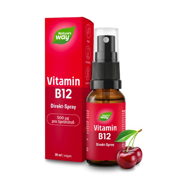 Vitamin B12 Komplex Spray I 500 µg Vitamin B12 hochdosiert I 160 Sprühstöße 20 ml