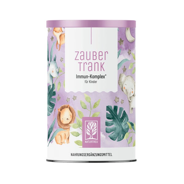 Immun-Komplex Pulver mit 19 Mineralien, Vitaminen & Nährstoffen für Kinder - ZAUBERTRANK - 100 g veganes Getränkepulver für 66 Portionen - NATURTREU® 100 g