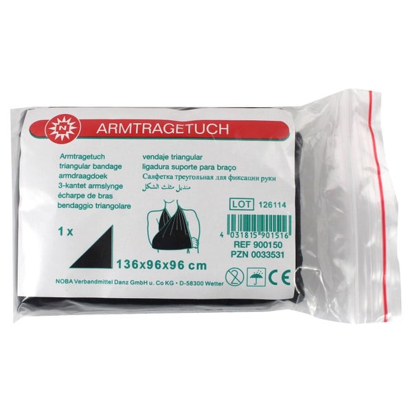 Noba Armtragetuch Dreiecktuch 136 x 96 x 96 cm, schwarz, Viskosegewebe 100 St