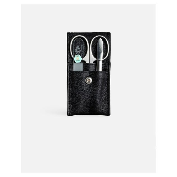 G&F Timor® 3-tlg Manikürset Leder schwarz Glasfeile 33114 1 St
