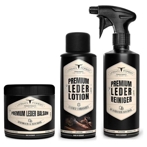 URBAN FOREST Lederpflege 3er Set Reiniger & Balsam 1500 ml