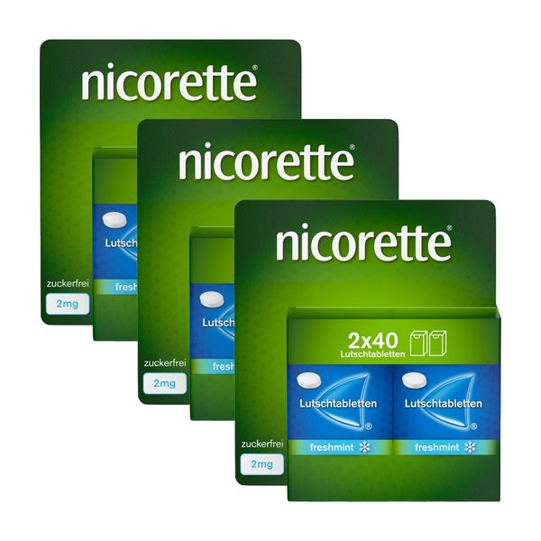 nicorette® Lutschtabletten 2 mg Dreierpack 3X80 St