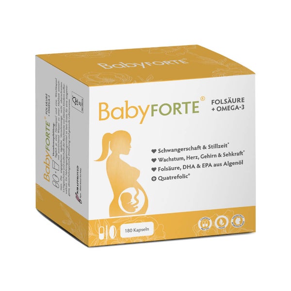 BabyFORTE Folsäure + Omega-3 - Schwangerschaftsvitamine 180 St
