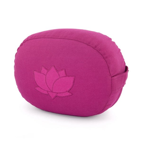 bodhi Meditationskissen OVAL, Dinkelfüllung, Stick Lotus 1 St