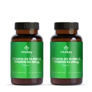 Produktabbildung: Vitabay Vitamin D3 10000 I.E. + K2 200 mcg Depot Tabletten 360 St