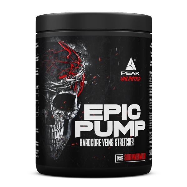PEAK Epic Pump - 500g - Geschmack Sour Watermelon I 20 Portionen I Pre Workout Booster I ohne Stimulanzien I L-Citrullin Malat I L-Arginin AKG/Nitrat I Taurin I vegan 500 g