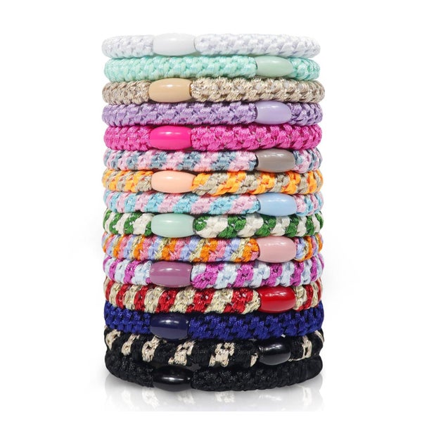 15 Stück Elastic Hair Ties Haargummis Damen Mehrfarbig Locki 1 St