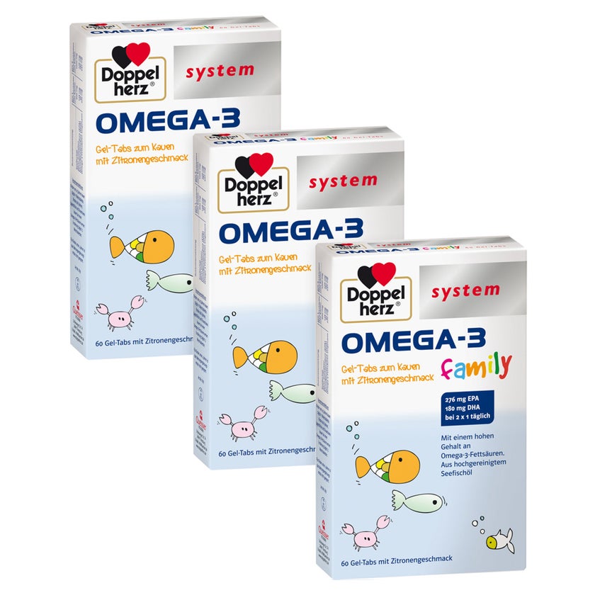 DH system Omega-3 Family Gel-Tabs Zitron 3X60 St