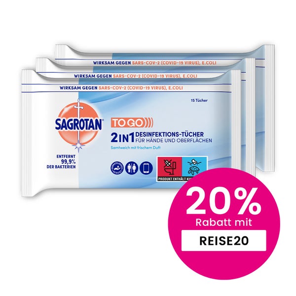 Sagrotan 2in1 Tücher 15er Dreierpack 3X15 St
