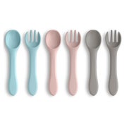 Silikon Kinderbesteck Set Babylöffel und Gabel BPA 1 St